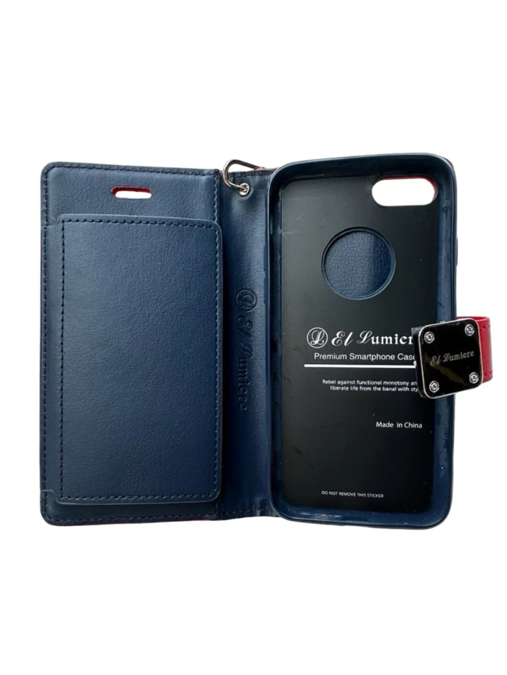 EL LUMIERE Premium Smartphone Case 2 5/8”x5 3/8” Red Foldable Card Holder Wallet